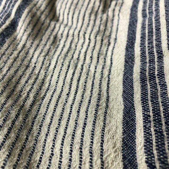 Free People Women's Boxy Button Up Blouse Size L Crop Striped Cap Sleeve Flowy - Picture 7 of 9